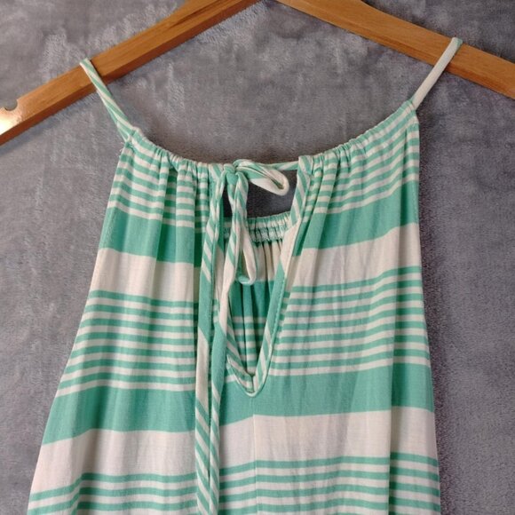Olivia Matthews Womens S Vibrant Green White Striped sleeveless Flowy Dress‎ - Picture 7 of 10